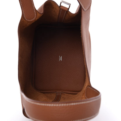 Hermes Taurillon Clemence Picotin Lock 22 MM Gold 5 of 10