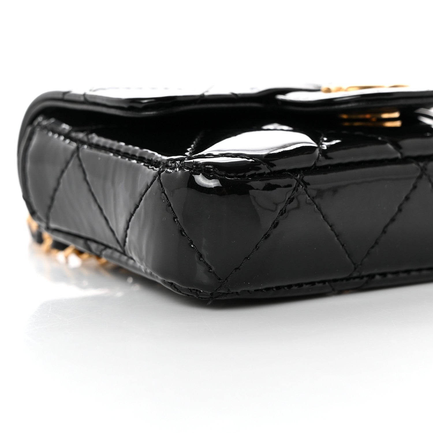 Chanel Patent Enamel Quilted Mini Chain Flap Black 4 of 9