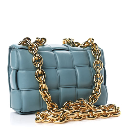 Bottega Veneta Lambskin Maxi Intreccio Padded Chain Cassette Crossbody Bag Mallard 2 of 10