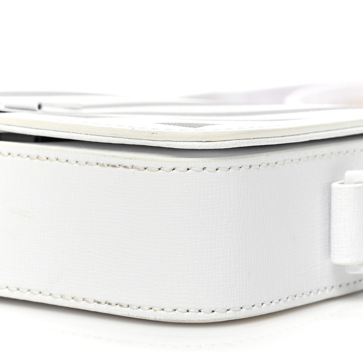 Calfskin Diag Flap Bag White Black