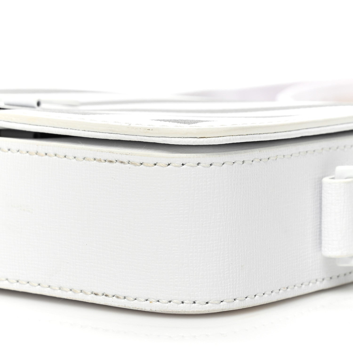 Off-White Calfskin Diag Flap Bag White Black 7 of 15