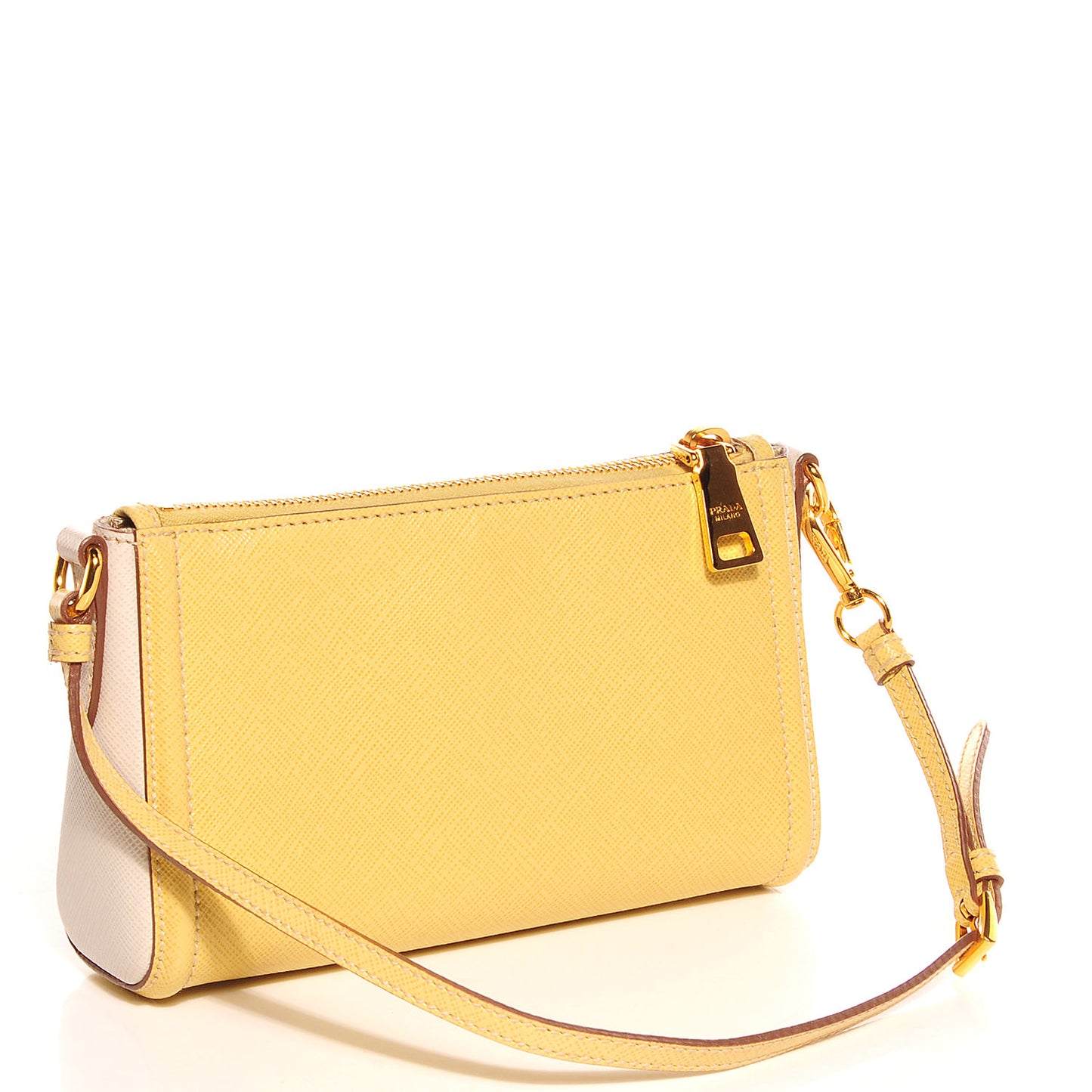Saffiano Colour Bi-Color Pochette Ananas Talco