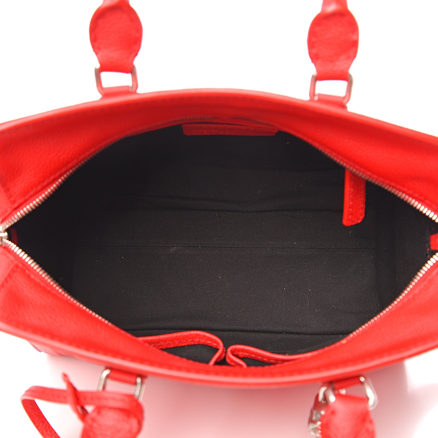 Pebbled Calfskin Small Skull Padlock Zip Around Tote Geranium
