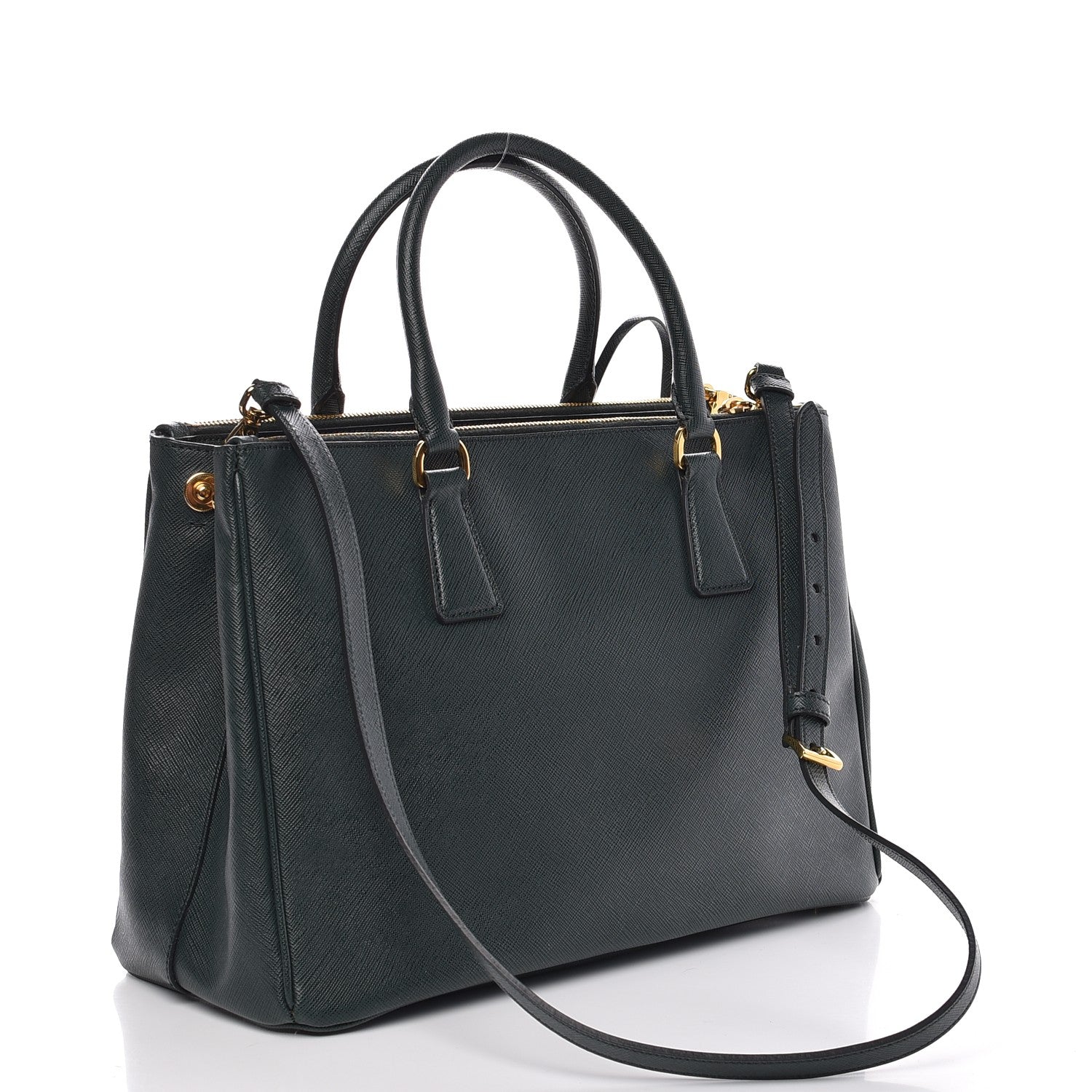 Prada Saffiano Medium Galleria Double Zip Tote Baltico 2 of 8