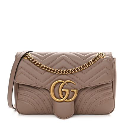 Gucci Calfskin Matelasse Medium GG Marmont Shoulder Bag Porcelain Rose 1 of 12