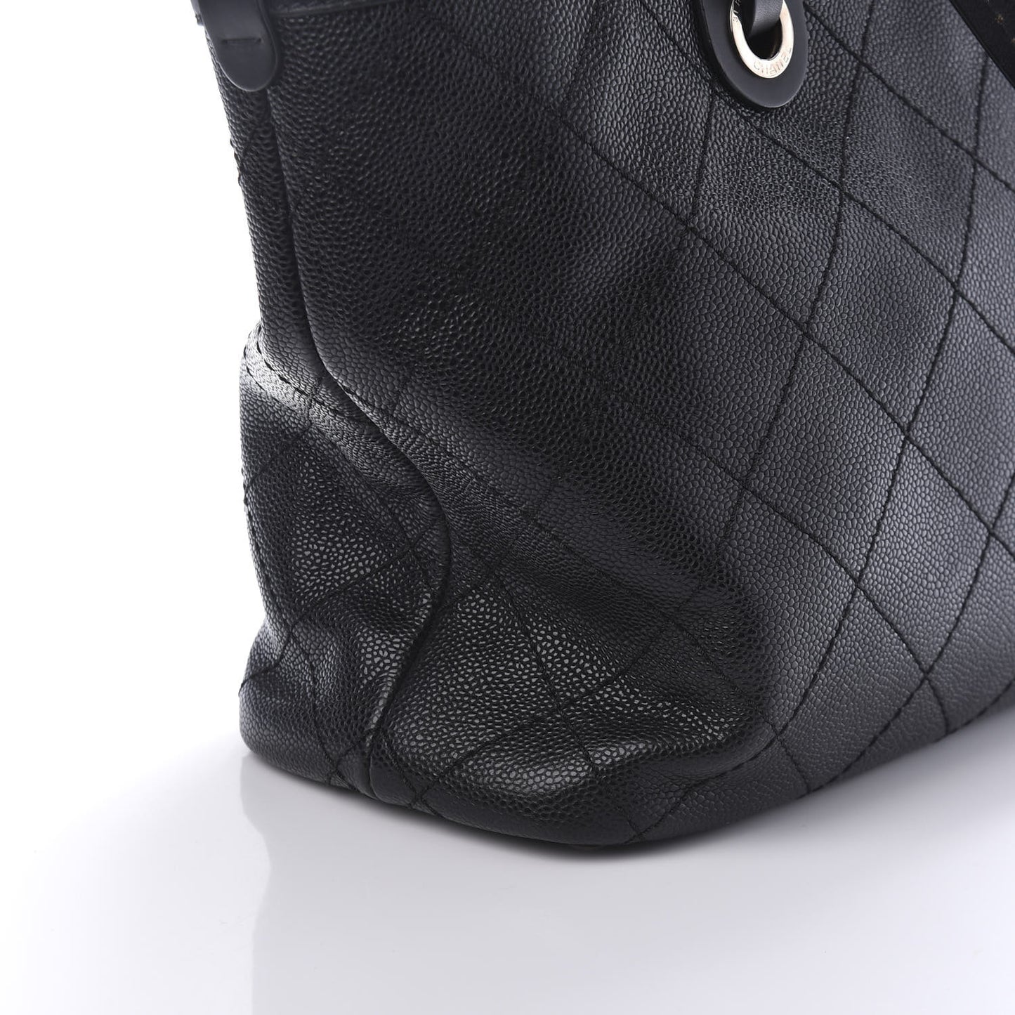 Grained Calfskin Shopping Fever Tote Black