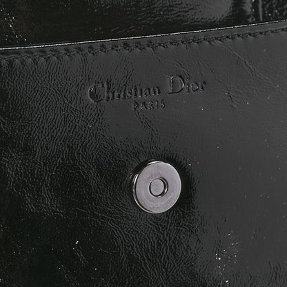 Christian Dior Crinkled Patent Lambskin Medium Diordouble Chain Bag Black 6 of 10