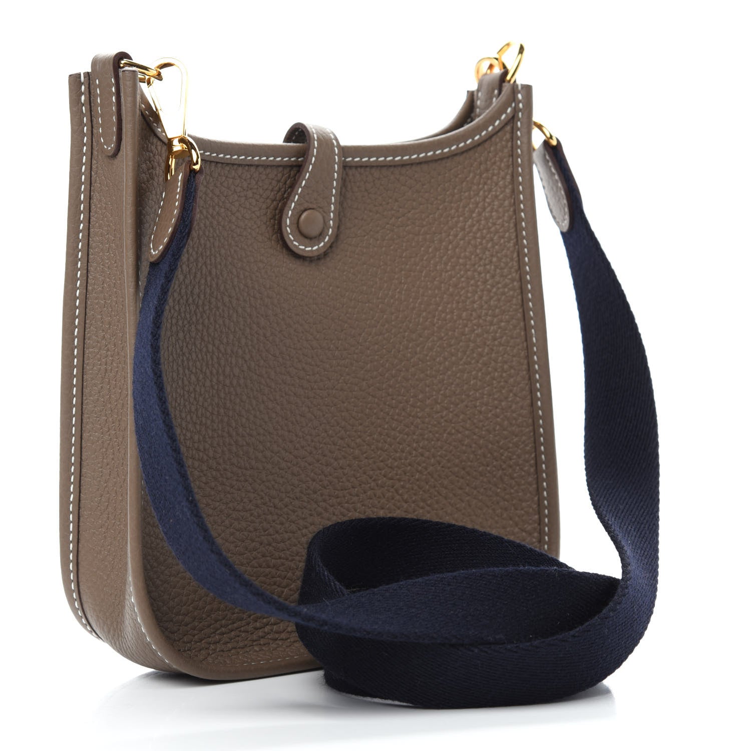 Hermes Taurillon Clemence Amazone Evelyne TPM Etoupe Bleu Indigo 3 of 11
