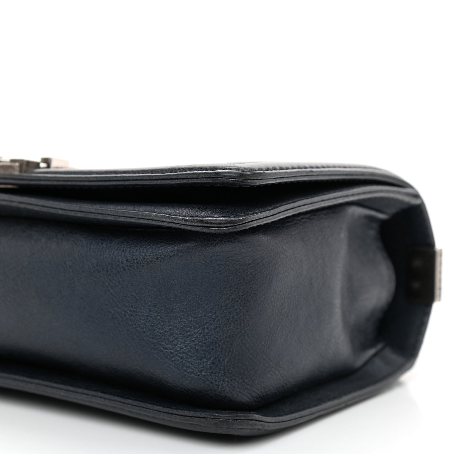 Calfskin Quilted Medium Boy Flap Dark Navy