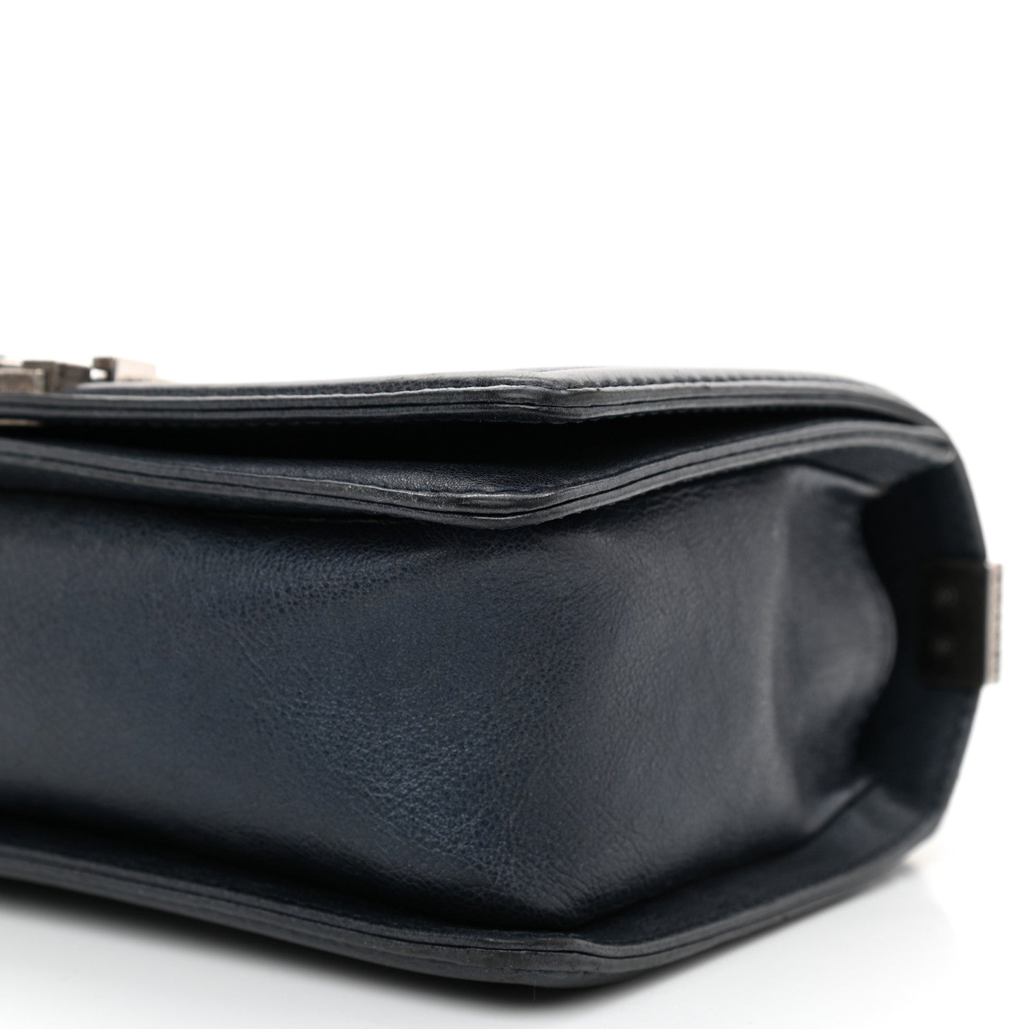 Chanel Calfskin Quilted Medium Boy Flap Dark Navy 10 of 11