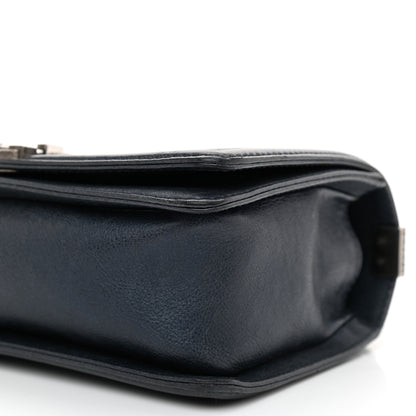 Chanel Calfskin Quilted Medium Boy Flap Dark Navy 10 of 11