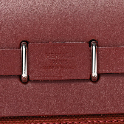 Hermes Military Toile Vache Hunter Herbag Zip Retourne 20 Rouge H 6 of 11