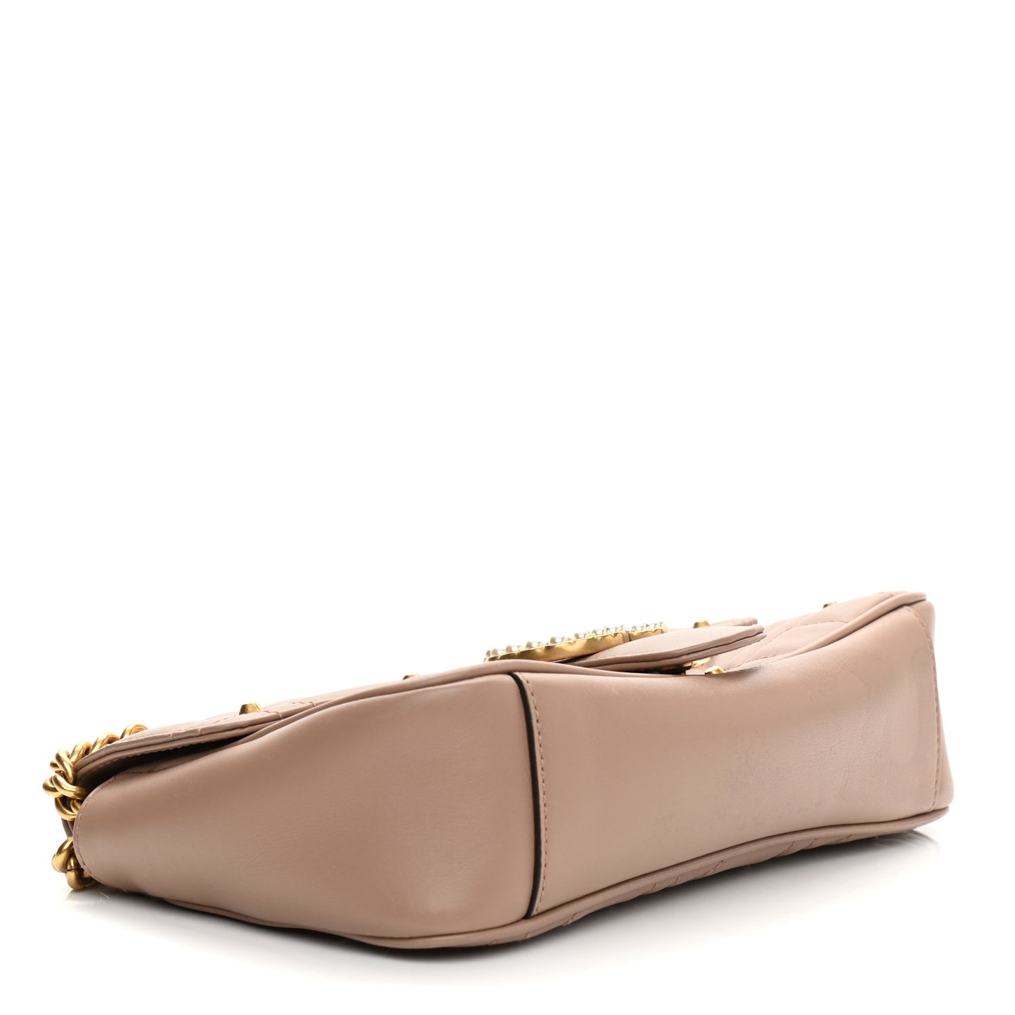 Calfskin Matelasse Studded Mini Pearly GG Marmont Shoulder Bag Porcelain Rose