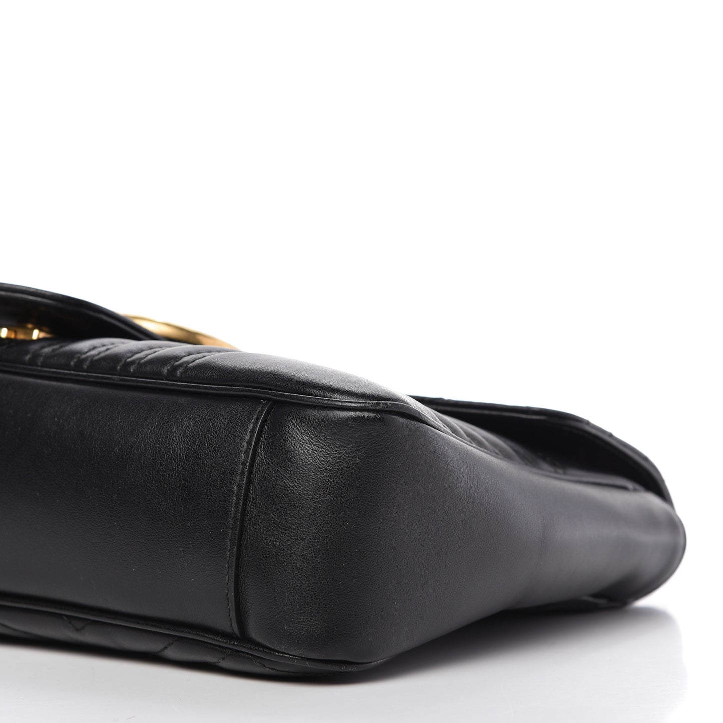 Calfskin Matelasse Medium GG Marmont Shoulder Bag Black