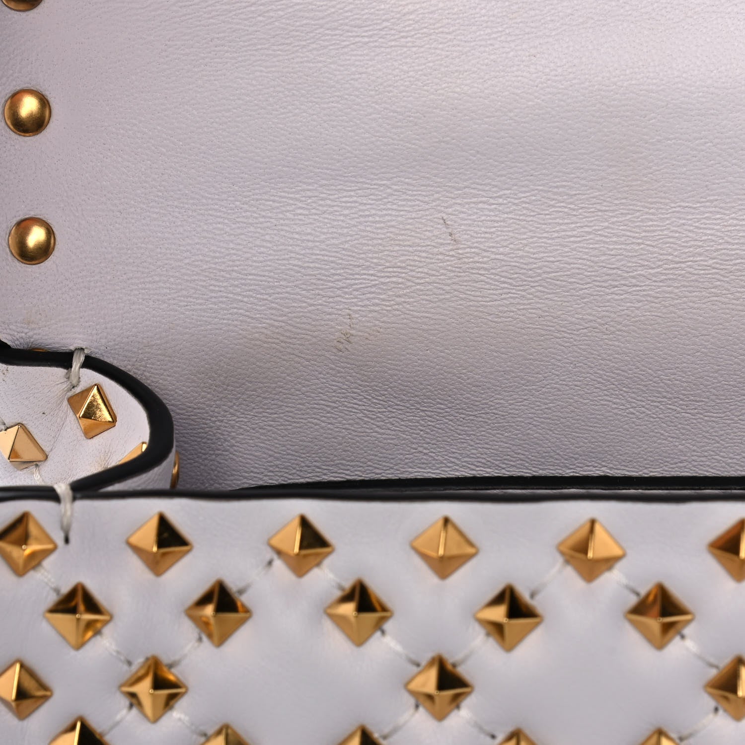 Valentino Garavani Lambskin Medium Rockstud Extreme Spike Shoulder Bag Light Ivory 9 of 9