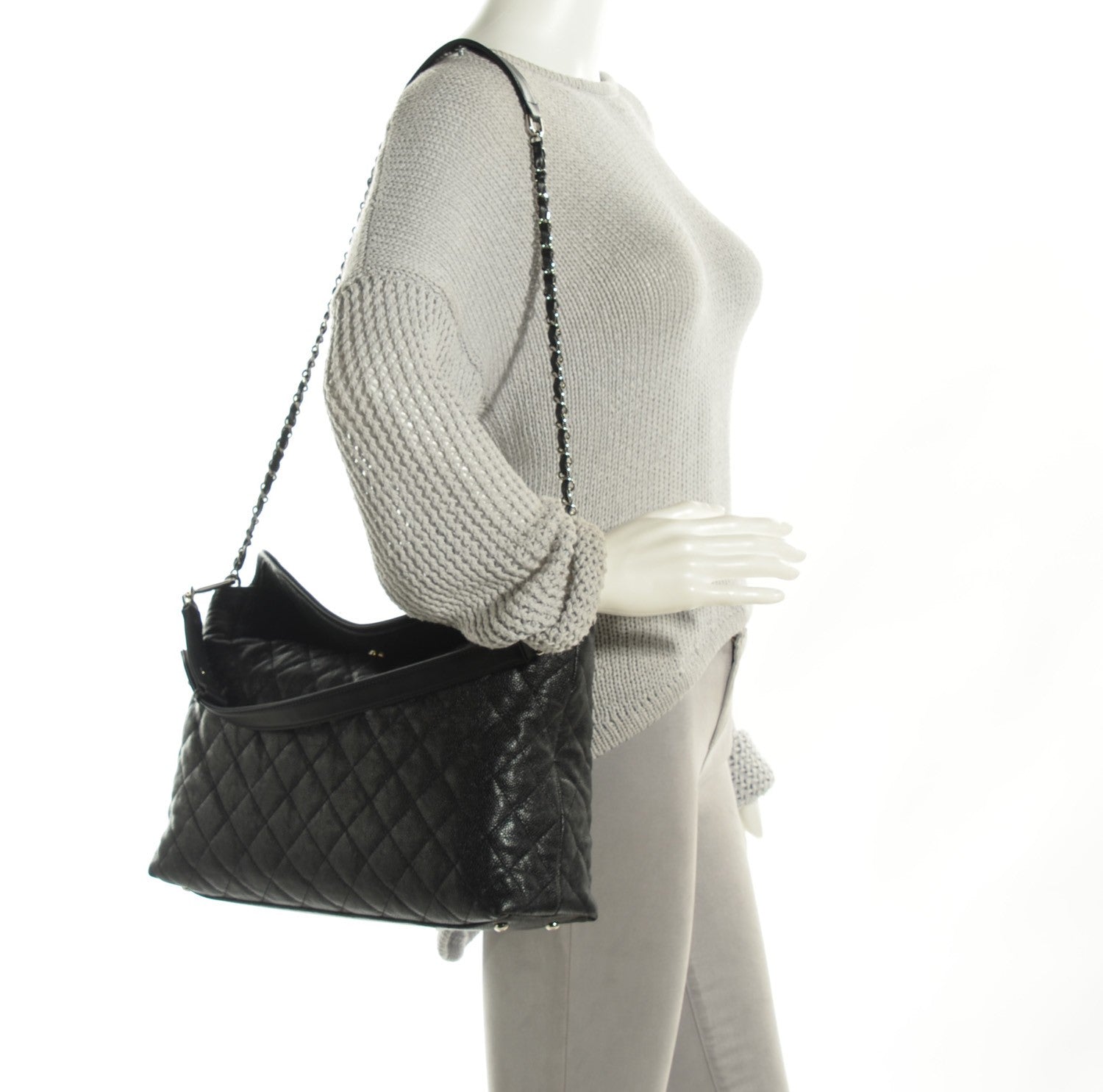 Chanel Caviar Quilted French Riviera Hobo Black 2 of 8