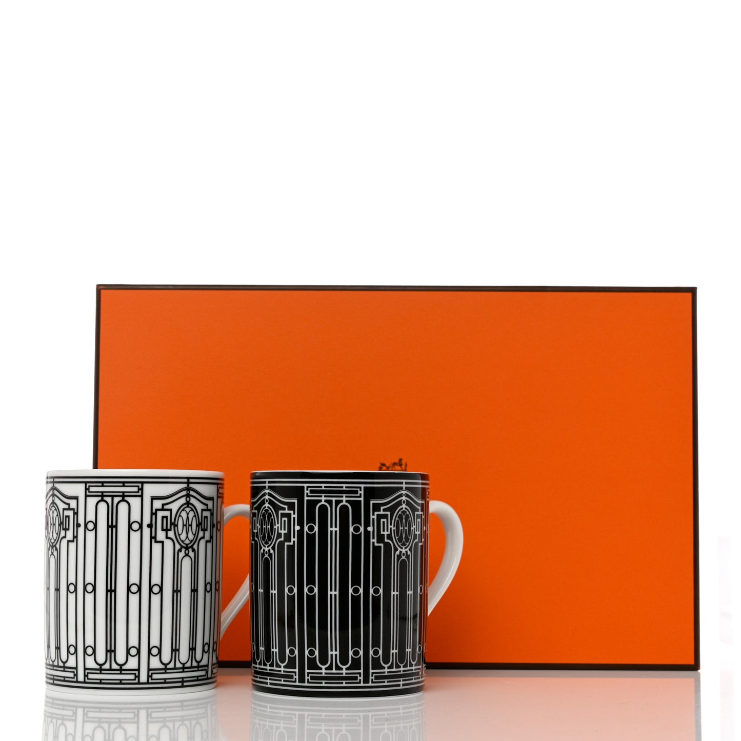 Porcelain H Deco Mug Set of 2