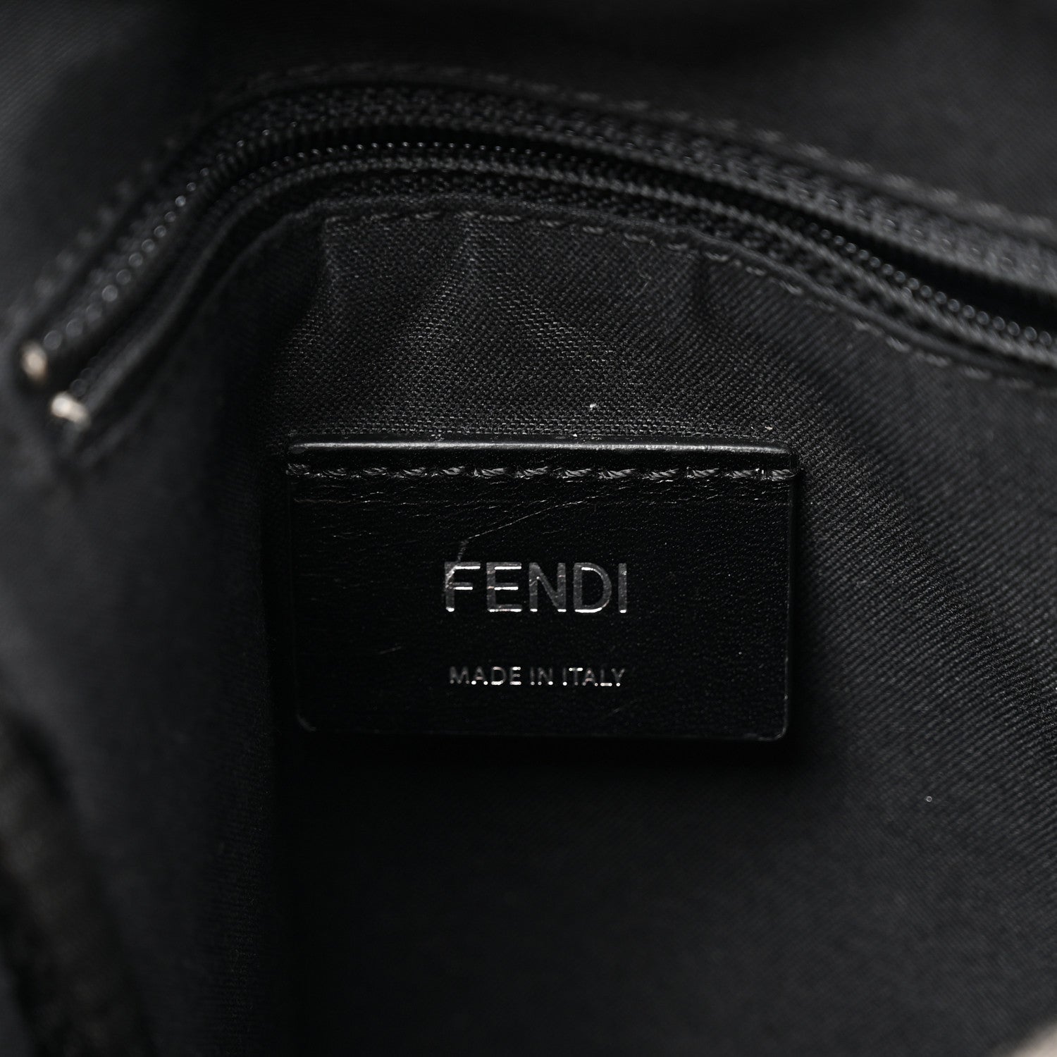 Fendi Glazed Fabric Vitello Liberty FF 1974 Diagonal Sling Bag Tobacco Moresco Black 6 of 10