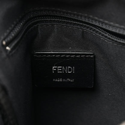 Fendi Glazed Fabric Vitello Liberty FF 1974 Diagonal Sling Bag Tobacco Moresco Black 6 of 10