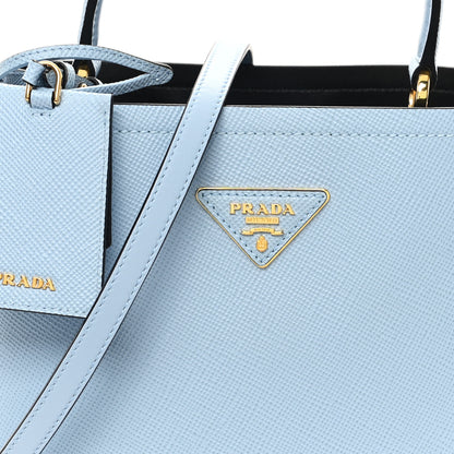 Prada Saffiano Cuir Calfskin Medium Panier Bucket Bag Astrale Blue 7 of 9