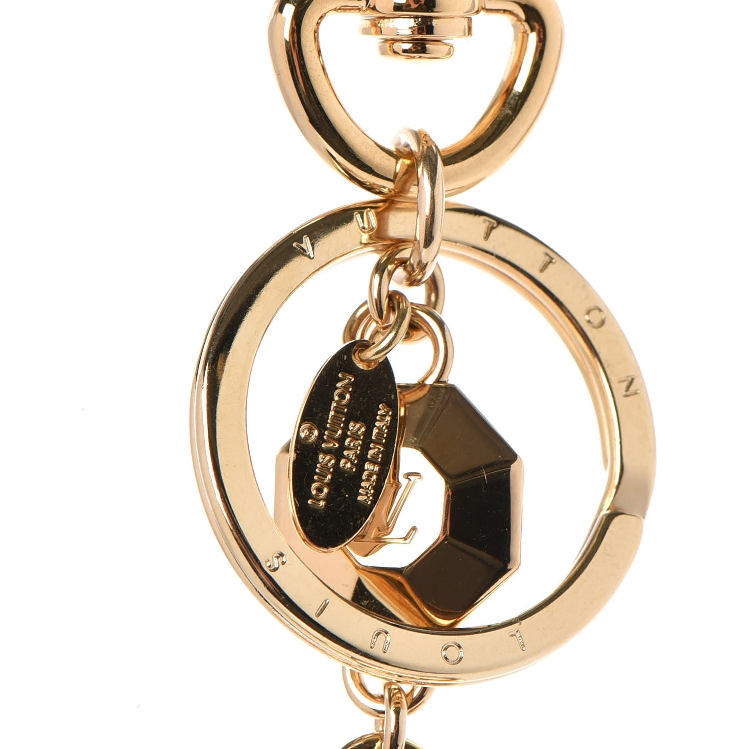 Louis Vuitton LV Facettes Bag Charm Key Holder Gold 3 of 6