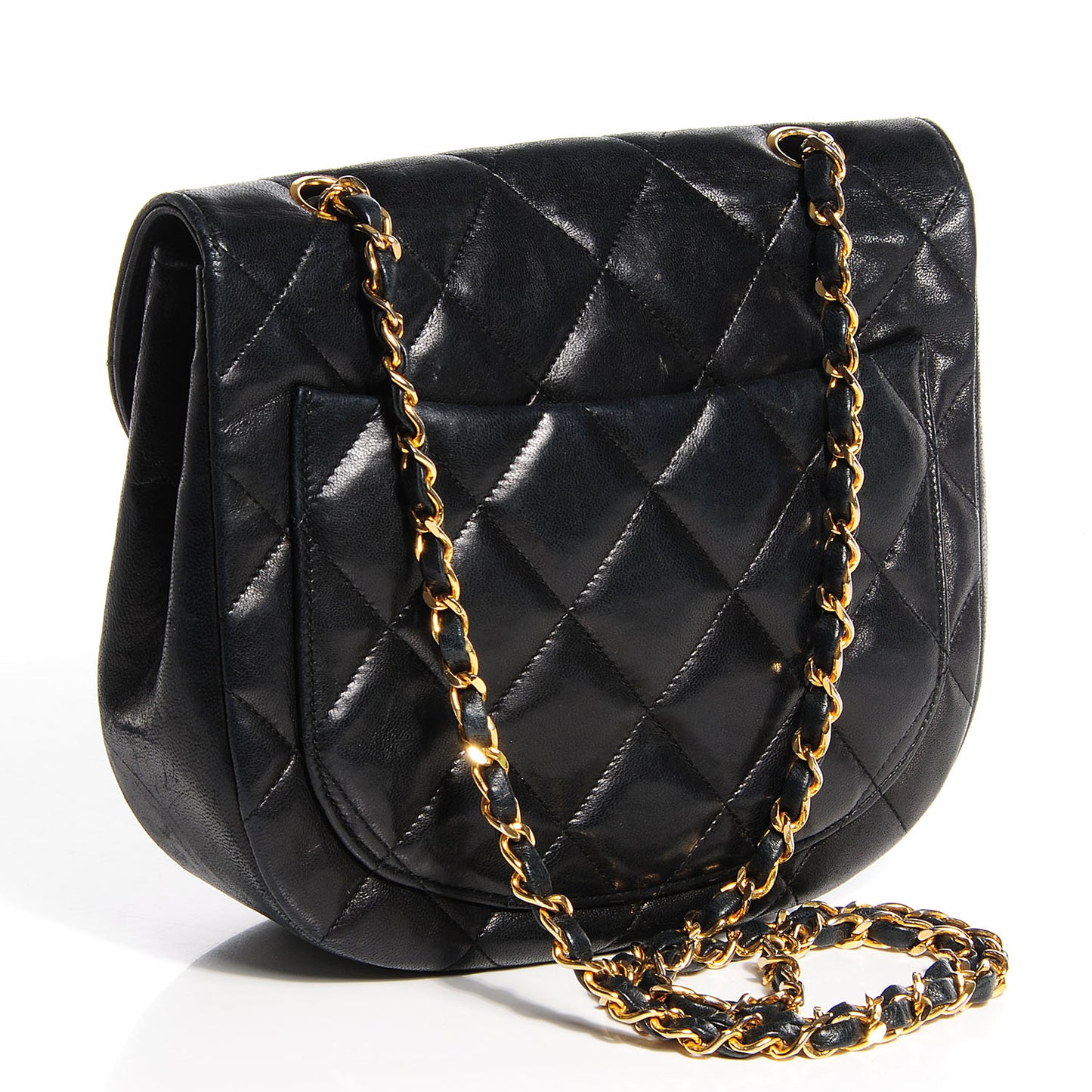Quilted Lambskin Small Single Flap Black