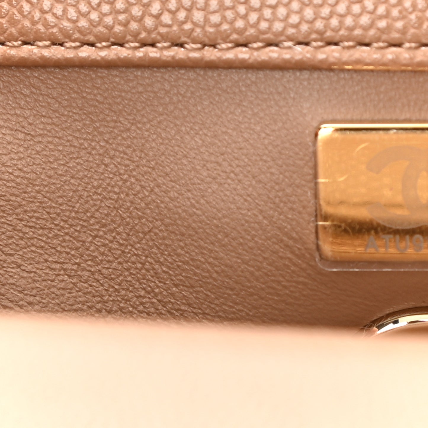Caviar Quilted Mini Coco Handle Flap Beige