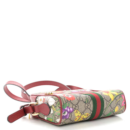 Gucci GG Supreme Monogram Flora Web Mini Ophidia Shoulder Bag Red 4 of 11