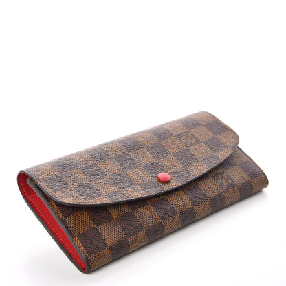 Louis Vuitton Damier Ebene Emilie Wallet Red 4 of 10