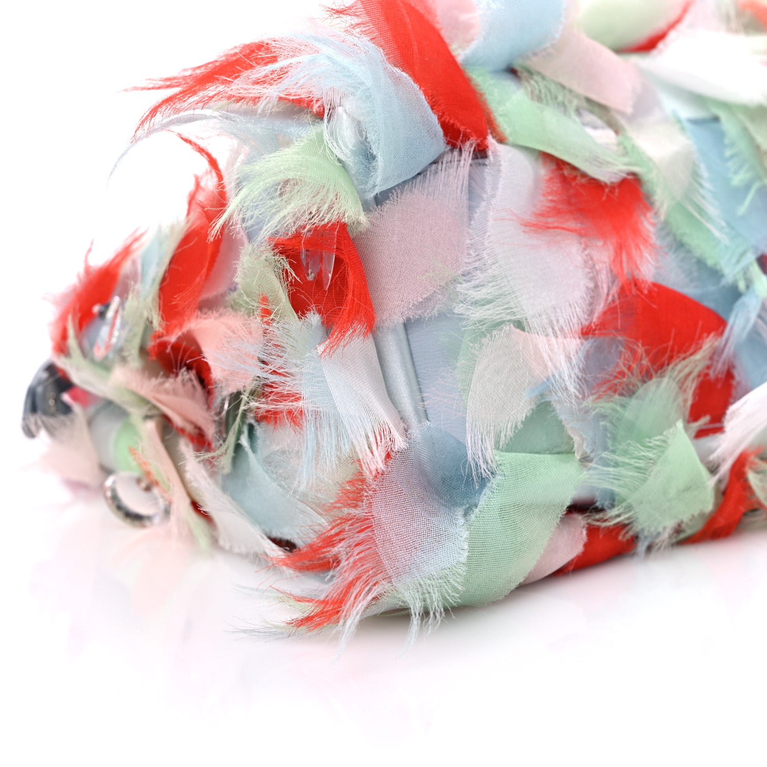 Fendi Nappa Organza Feather Mini Peekaboo Iconic Satchel Blue Multicolor 9 of 12