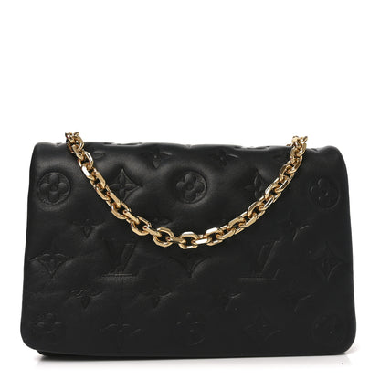 Louis Vuitton Lambskin Embossed Monogram Pochette Coussin Black 1 of 10