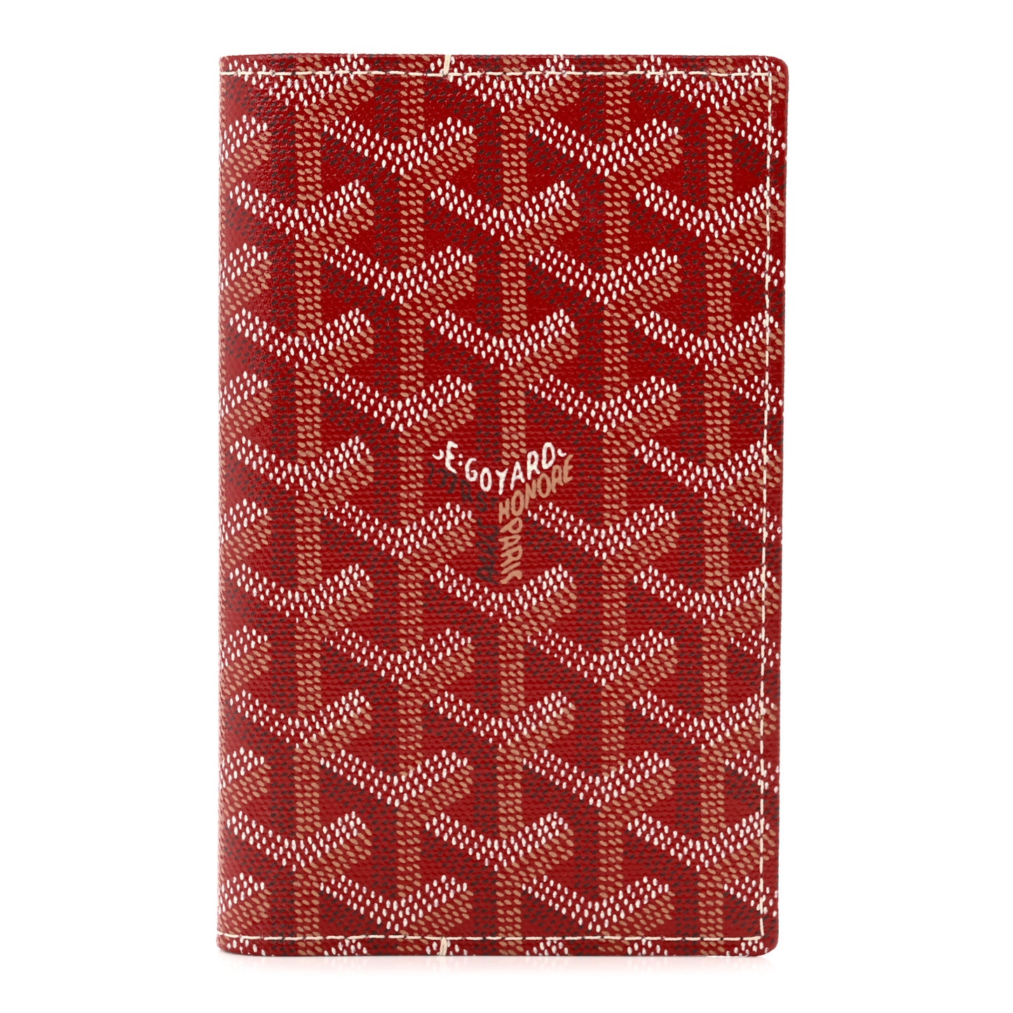 Goyardine Passport Wallet Red