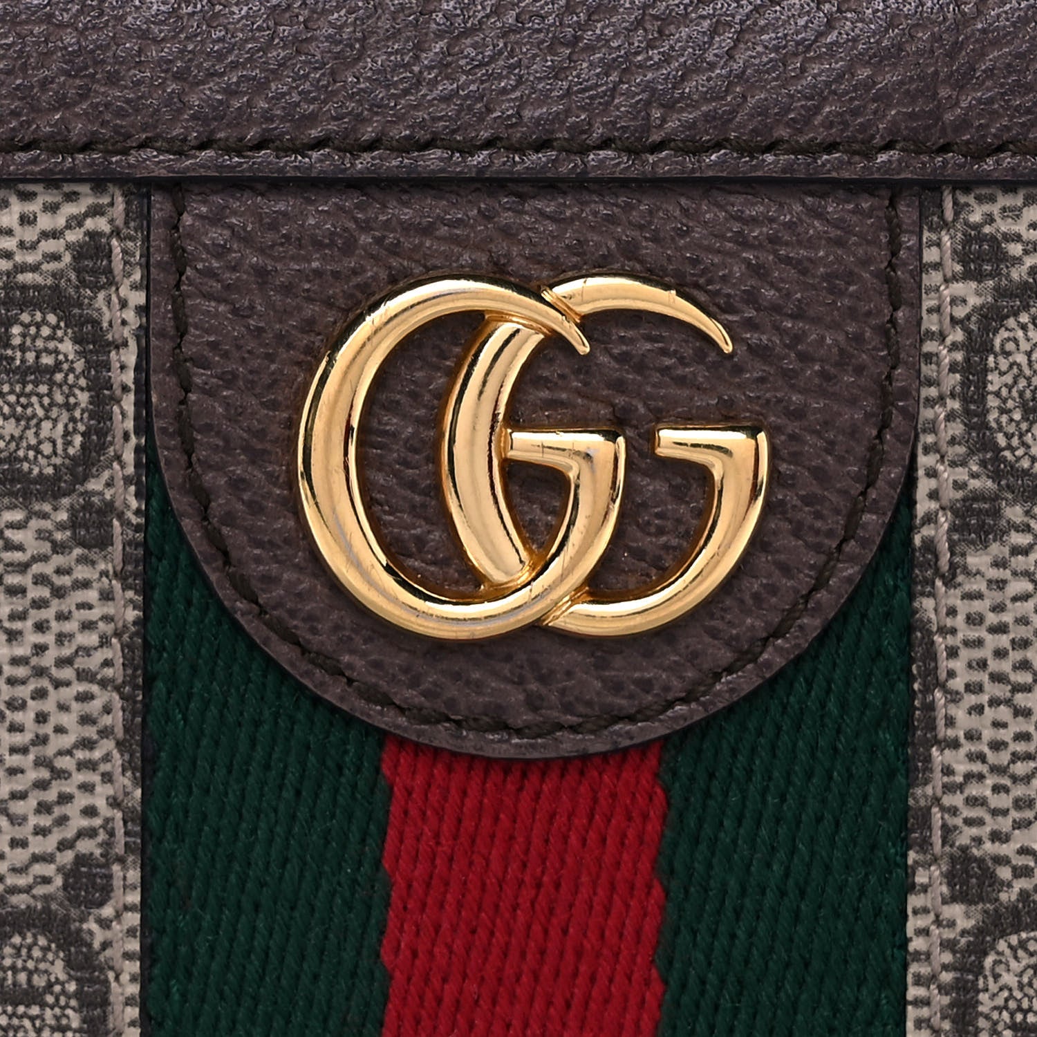 Gucci GG Supreme Monogram Web Ophidia Zip Around Wallet Brown 8 of 12