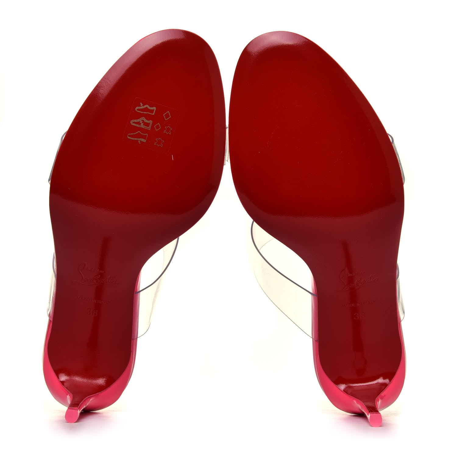 Christian Louboutin Patent PVC Just Nothing 85 Slide Sandals 38 Magnifique 11 of 14