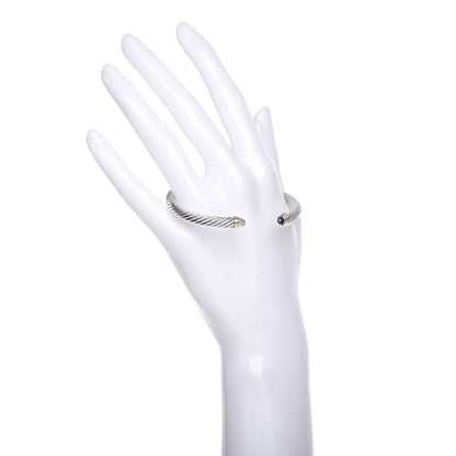 David Yurman Sterling Silver 14K Yellow Gold Amethyst 5mm Cable Classics Petite Color Bracelet 2 of 5