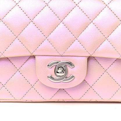 Chanel Iridescent Calfskin Quilted Mini Rectangular Flap Pink 8 of 12