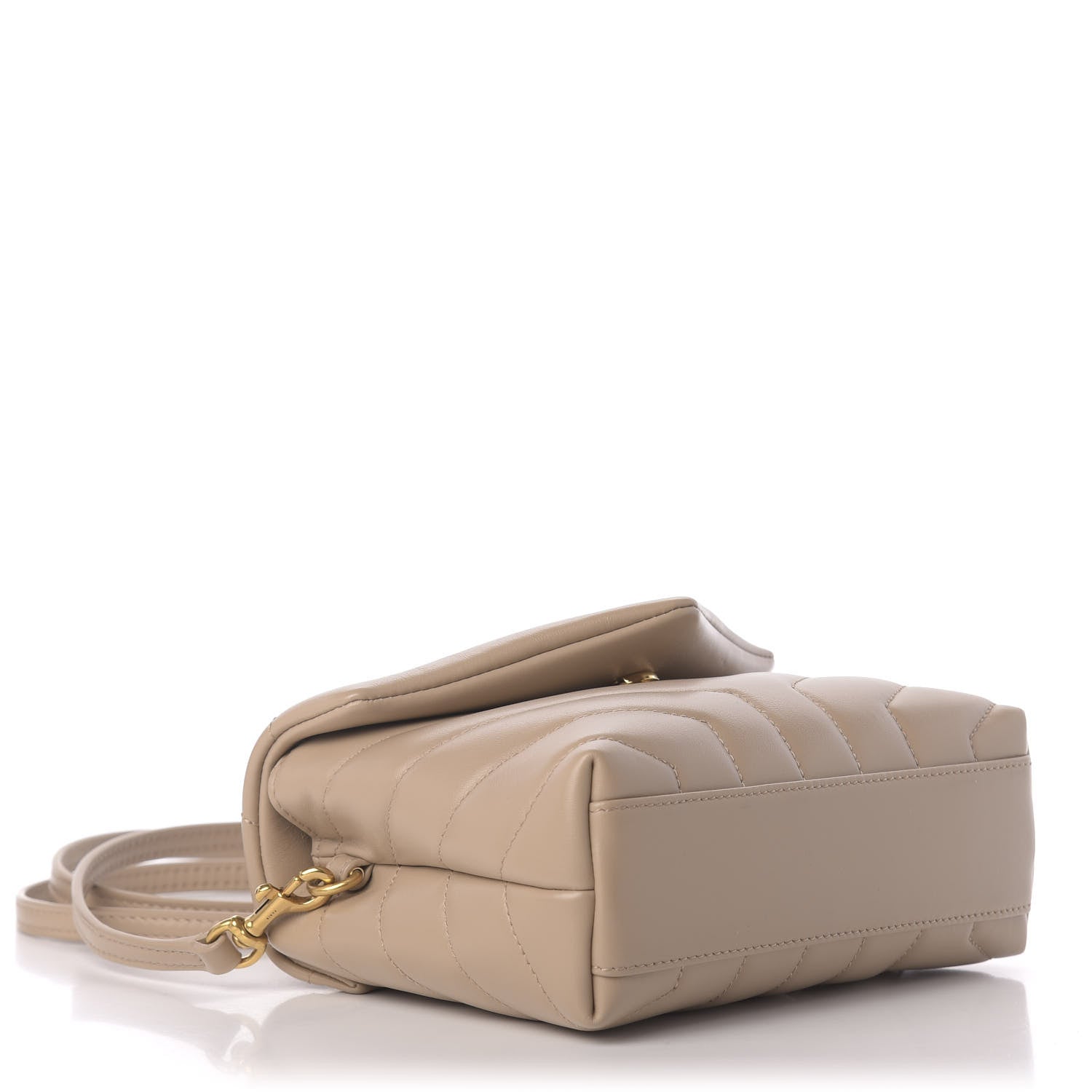 Saint Laurent Calfskin Y Quilted Monogram Toy Loulou Crossbody Bag Dark Beige 4 of 12
