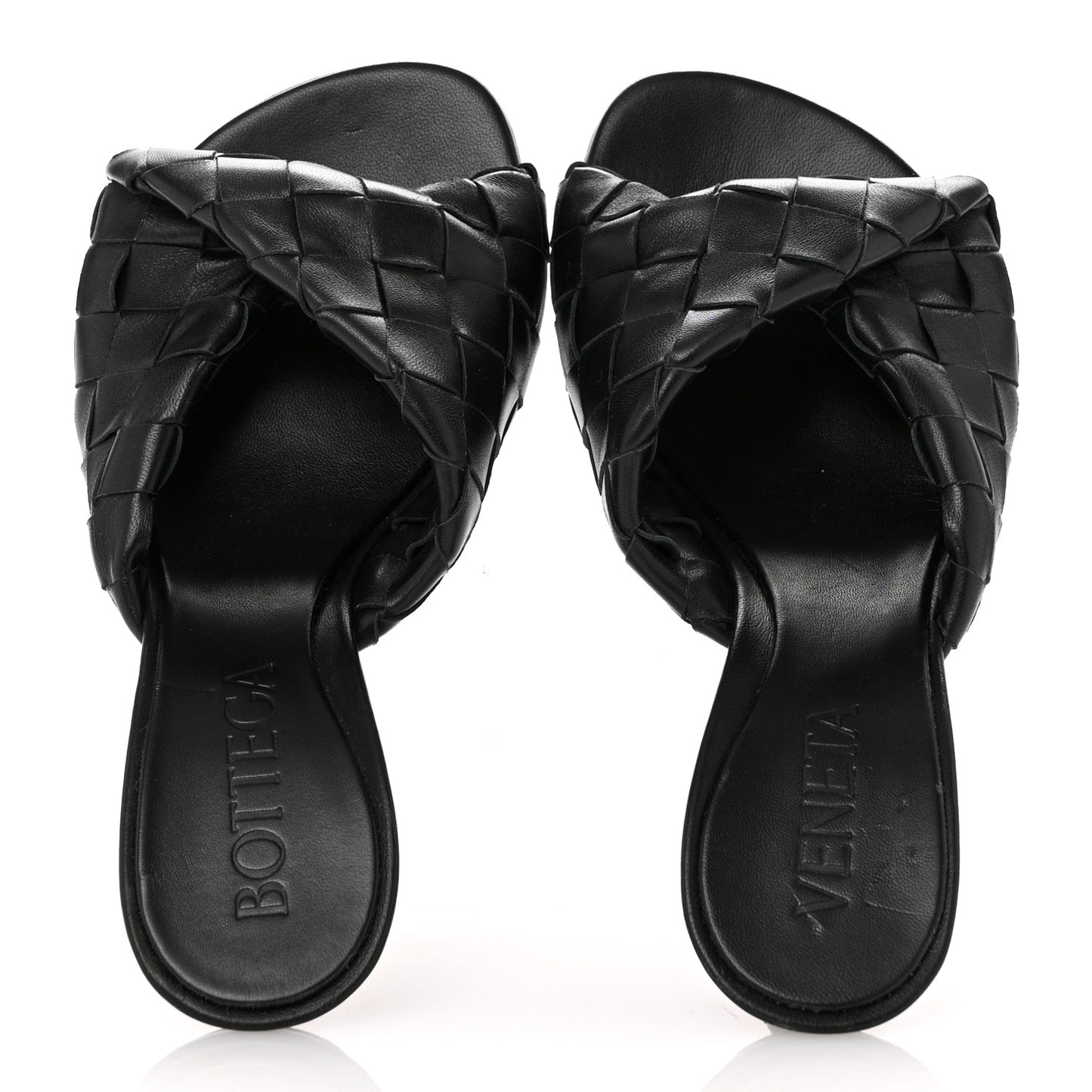 Nappa Intrecciato Blink Mule Sandals 38 Black