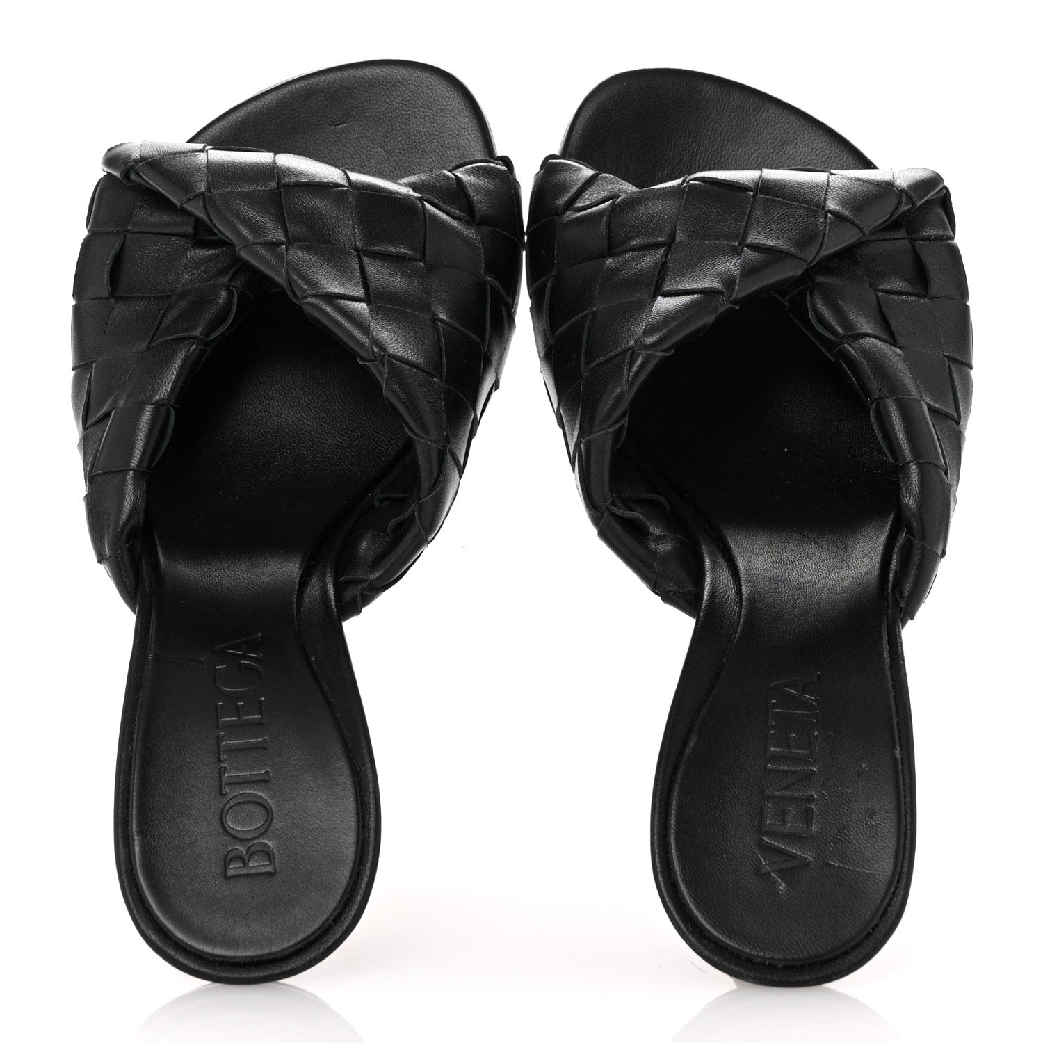 Bottega Veneta Nappa Intrecciato Blink Mule Sandals 38 Black 2 of 11