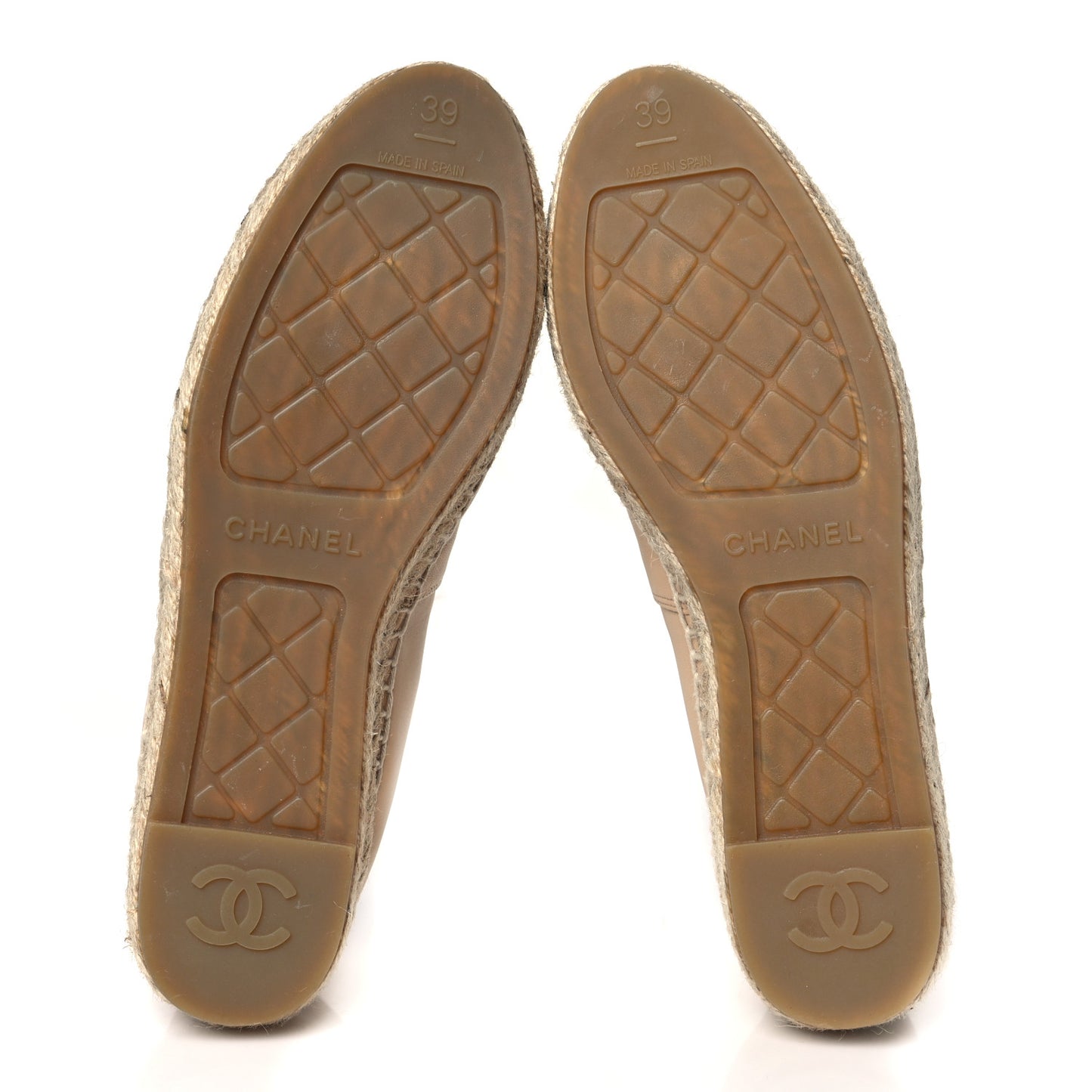 Lambskin CC Espadrilles 39 Beige Black