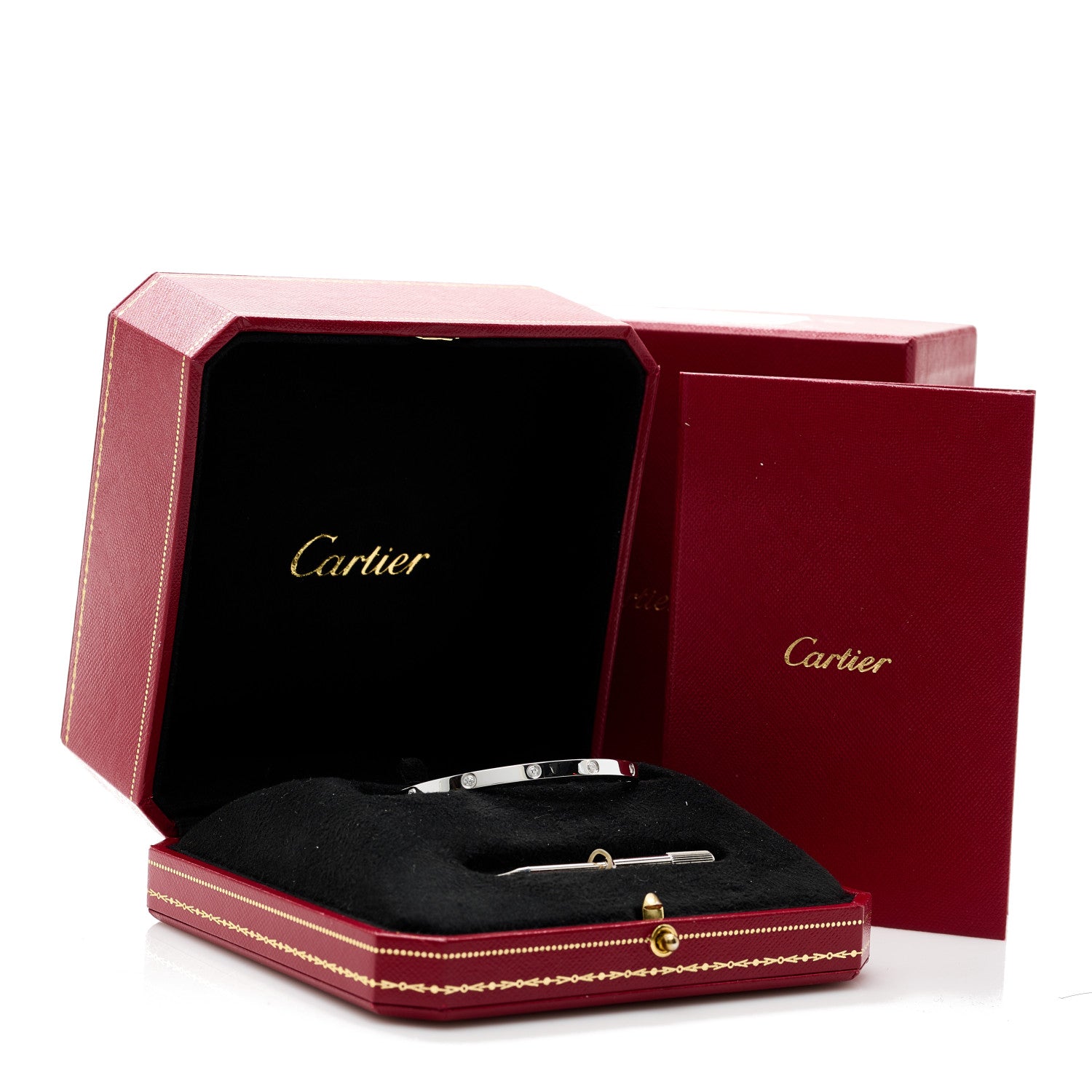 Cartier 18K White Gold 10 Diamond Small LOVE Bracelet 16 8 of 8