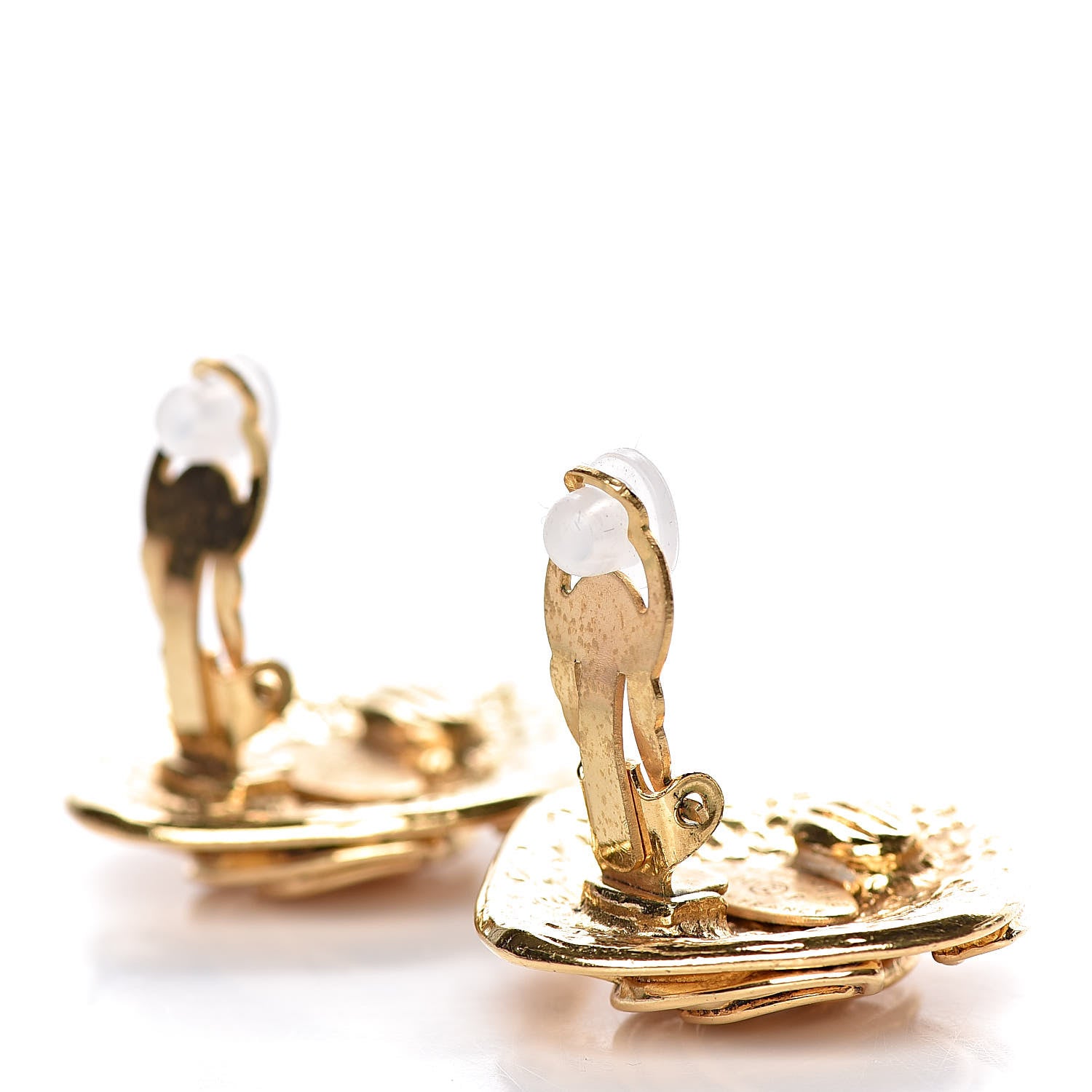 Chanel CC Square Clip On Earrings Gold 3 of 6