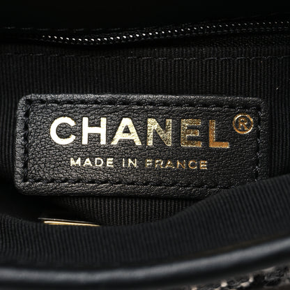 Chanel Tweed Calfskin School Memory Mini Top Handle Flap Ecru Grey Beige Black 6 of 11