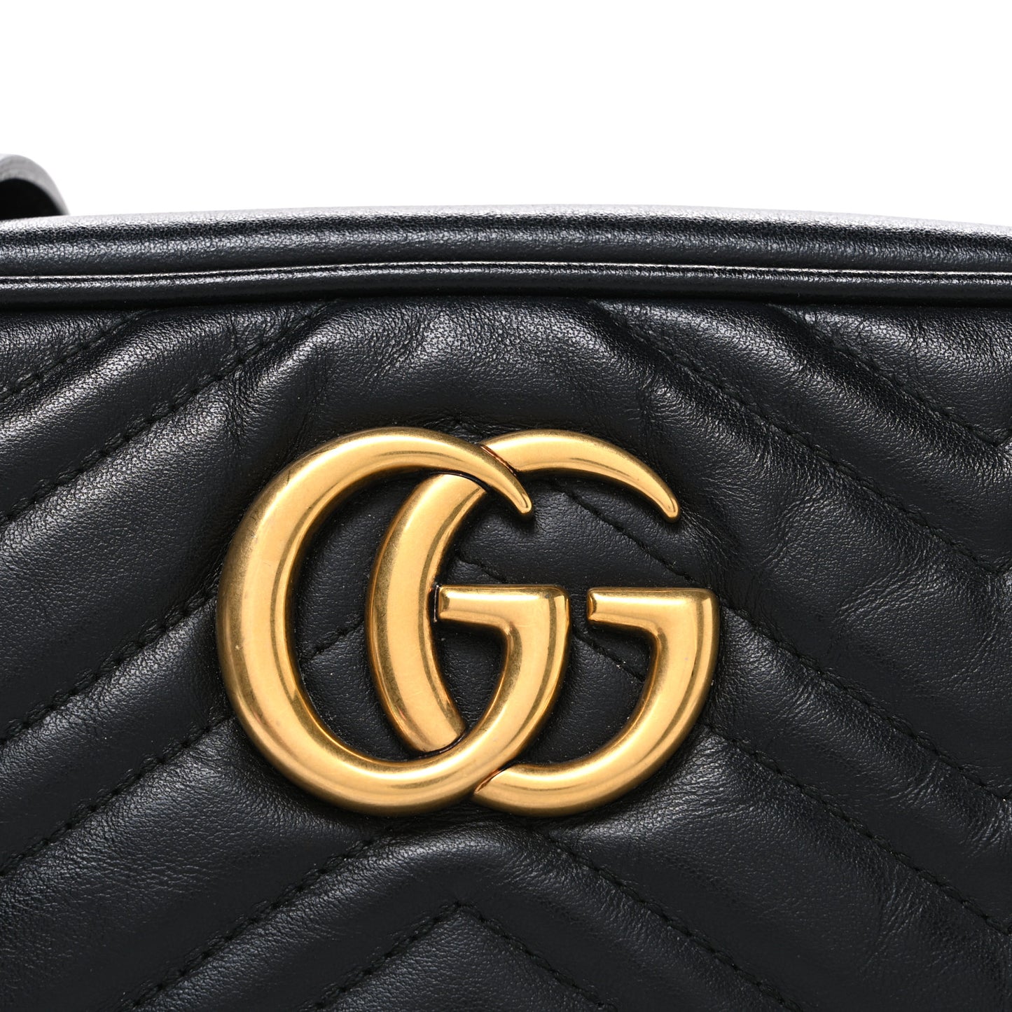Calfskin Matelasse Small GG Marmont Chain Shoulder Bag Black