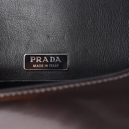 Prada Metallic Vitello Saffiano Cahier Bag Ferro Black 6 of 6