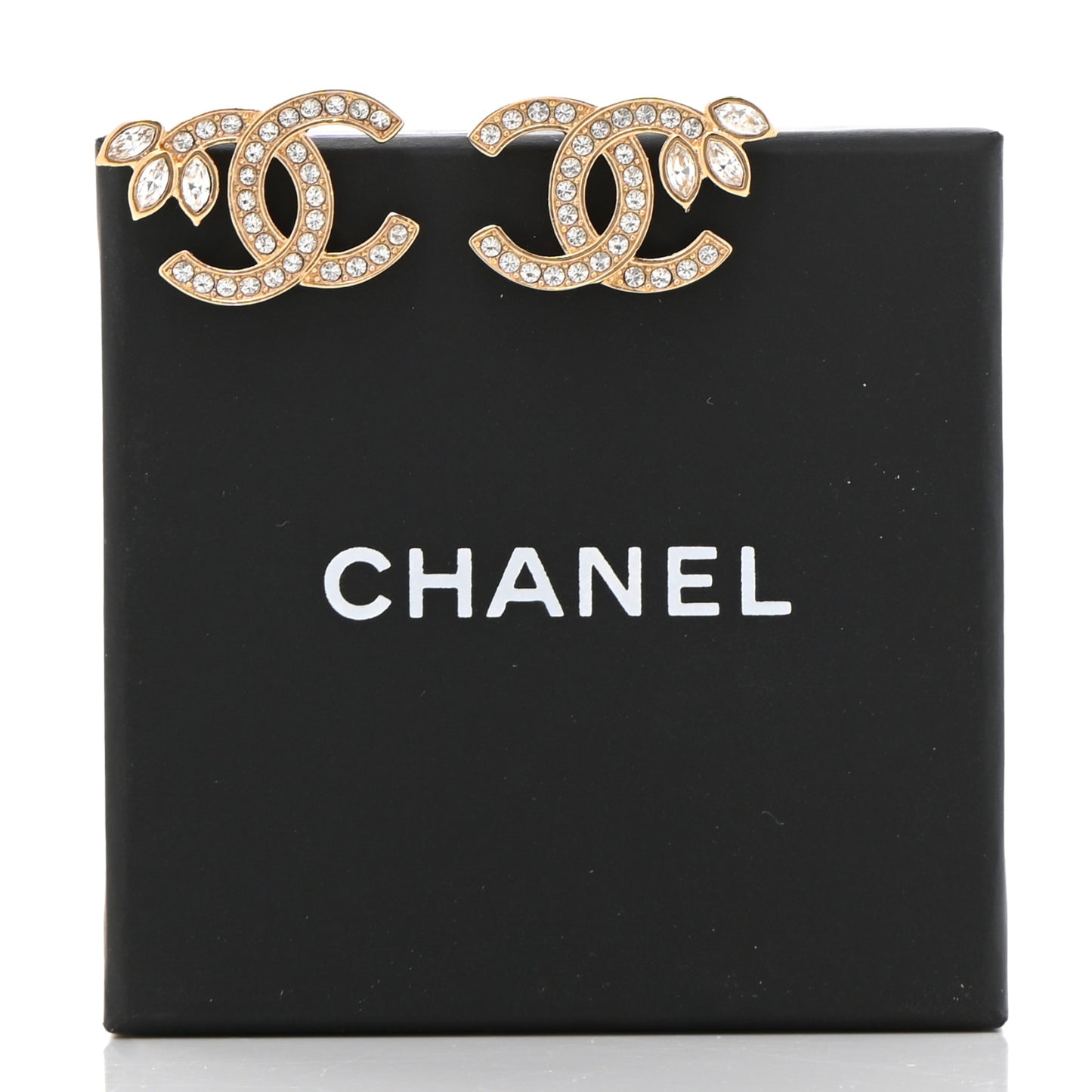 Crystal CC Earrings Light Gold
