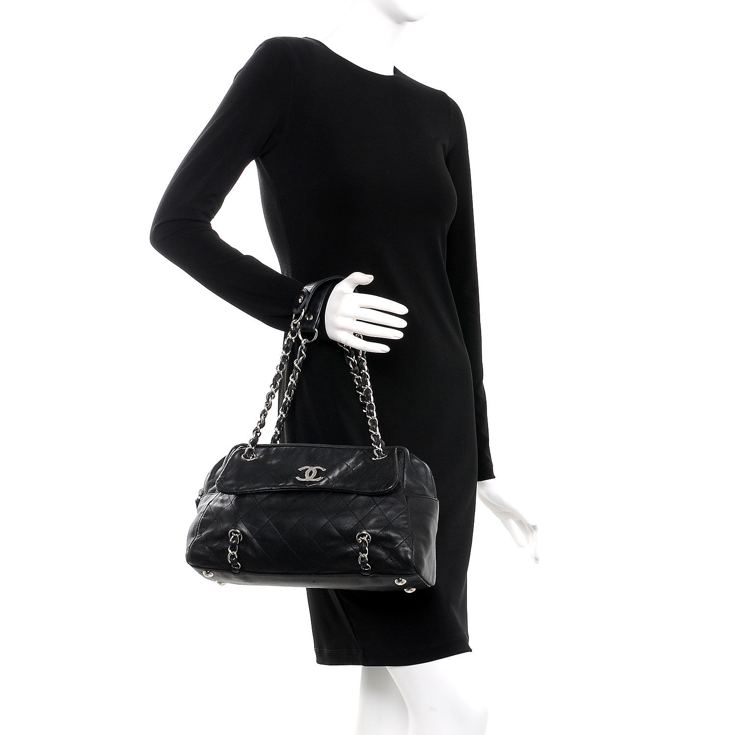 Chanel Lambskin Quilted Small Camera Case Black 2 of 14