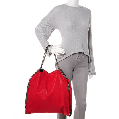 Stella McCartney Faux Leather Shaggy Deer Large Falabella Tote Flame 2 of 10