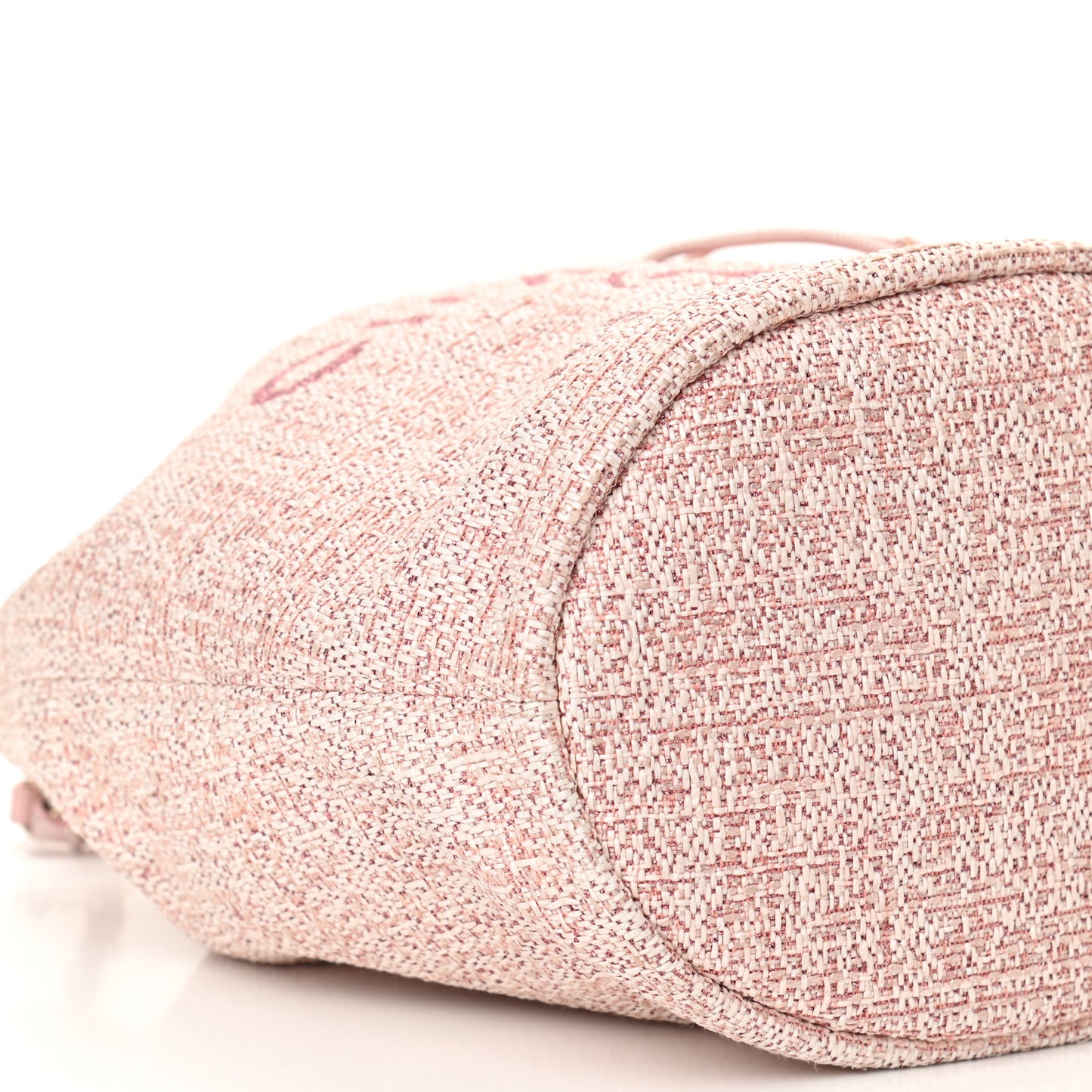 Lurex Boucle Deauville Drawstring Bag Pink
