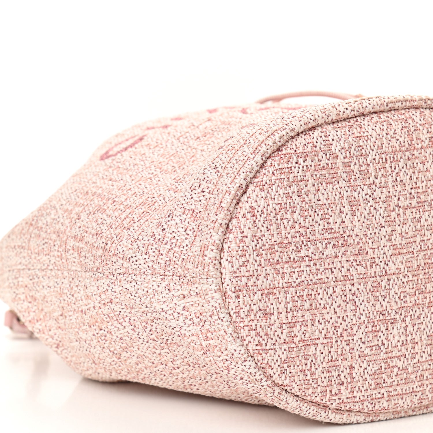 Chanel Lurex Boucle Deauville Drawstring Bag Pink 9 of 10
